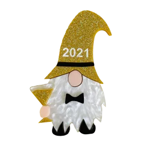 The New Years 2021 gnome  - Brooch