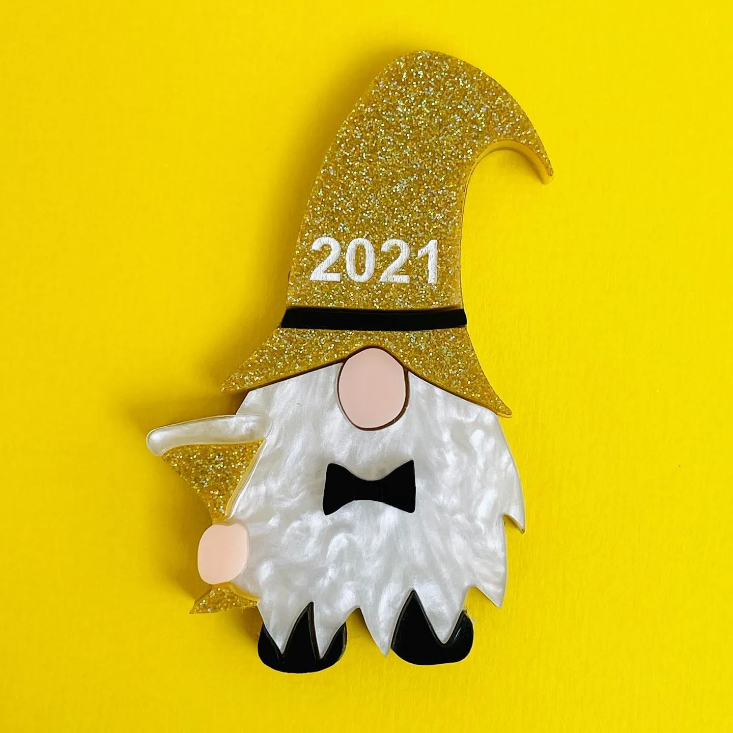 The New Years 2021 gnome  - Brooch