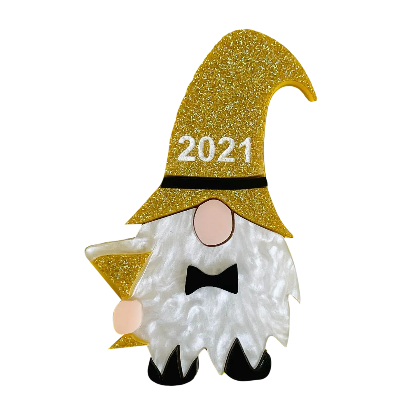 The New Years 2021 gnome  - Brooch