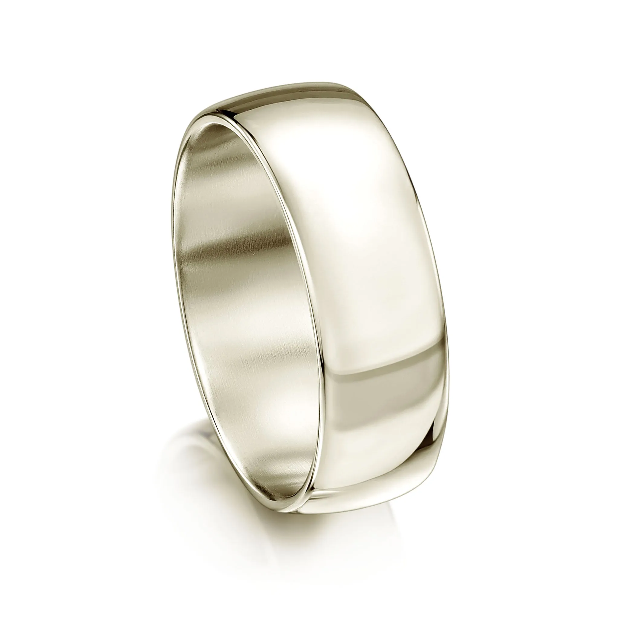 Traditional 8mm Wedding Ring in 9ct White Gold