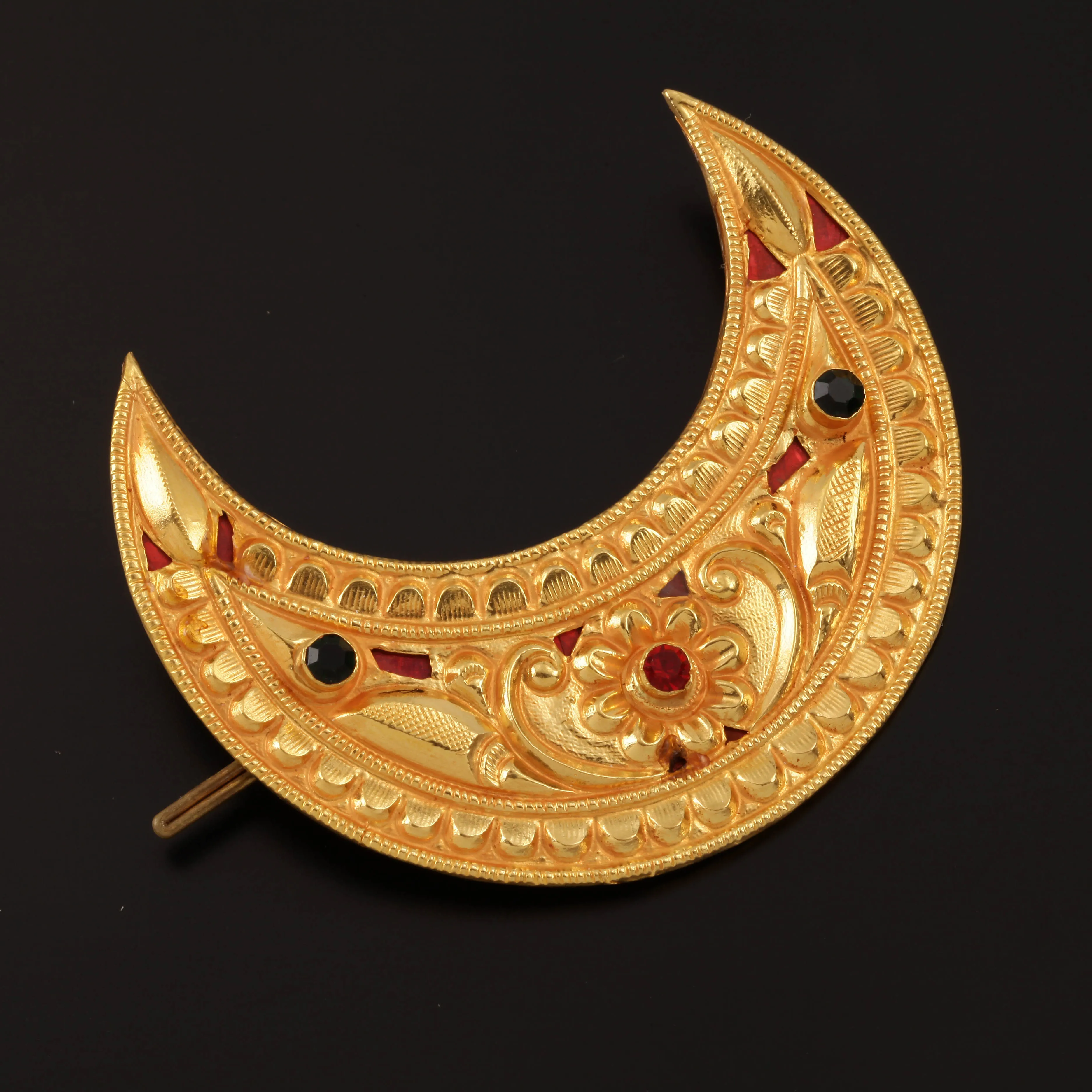 Traditional Yellow Gold Women Moon Star Chandrama-1pc