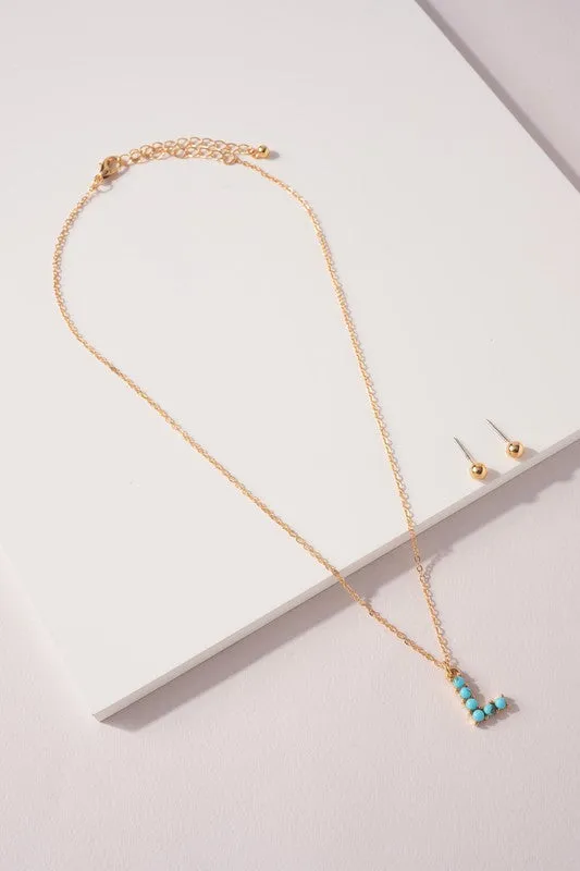 Turquoise Initial Necklace