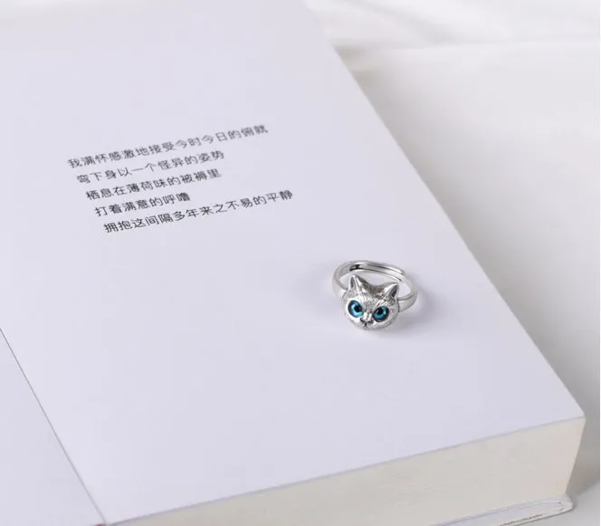 Vintage Personalized Adjustable Cat Ring for Women 0014