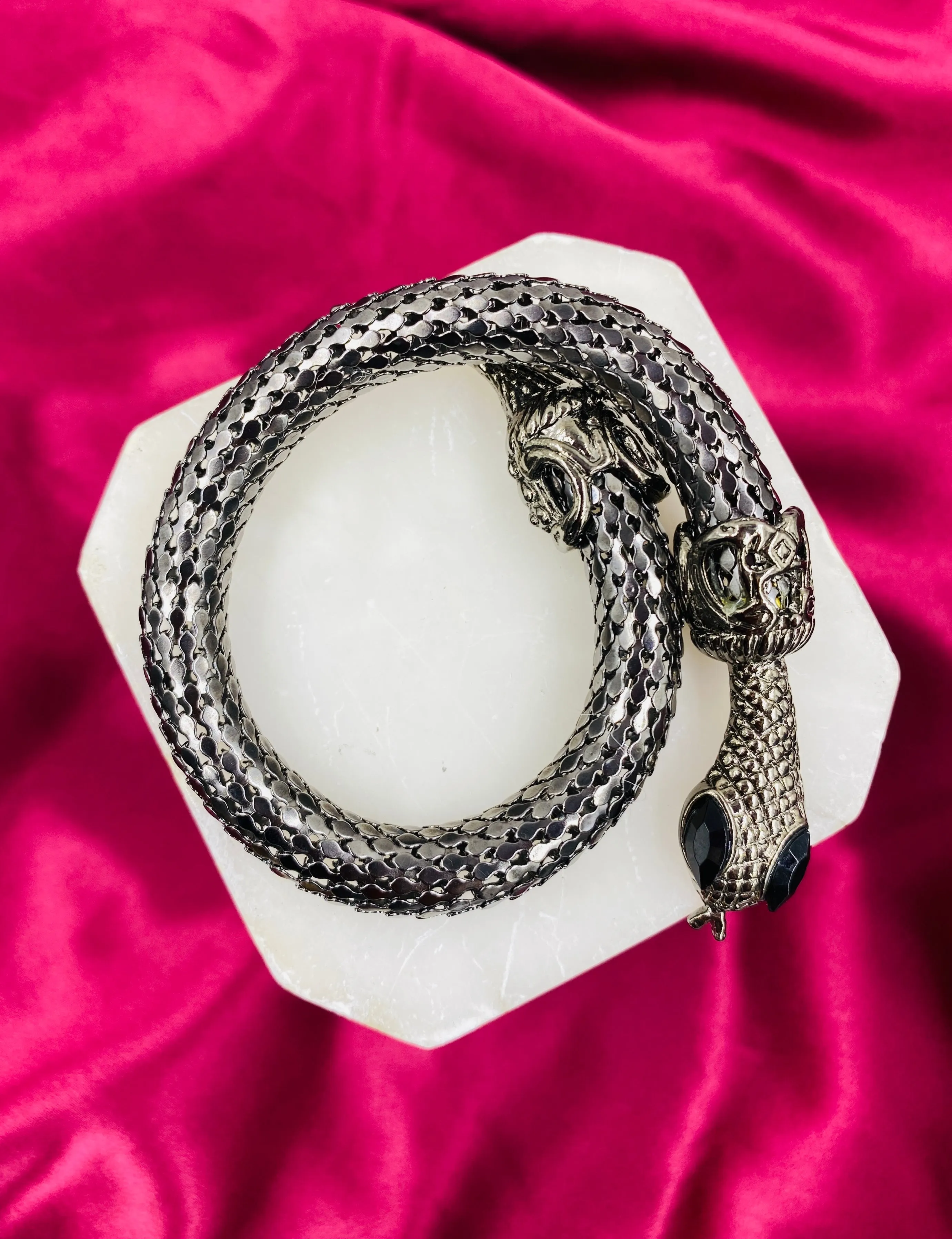 Vintage Silver Mesh Snake Bracelet