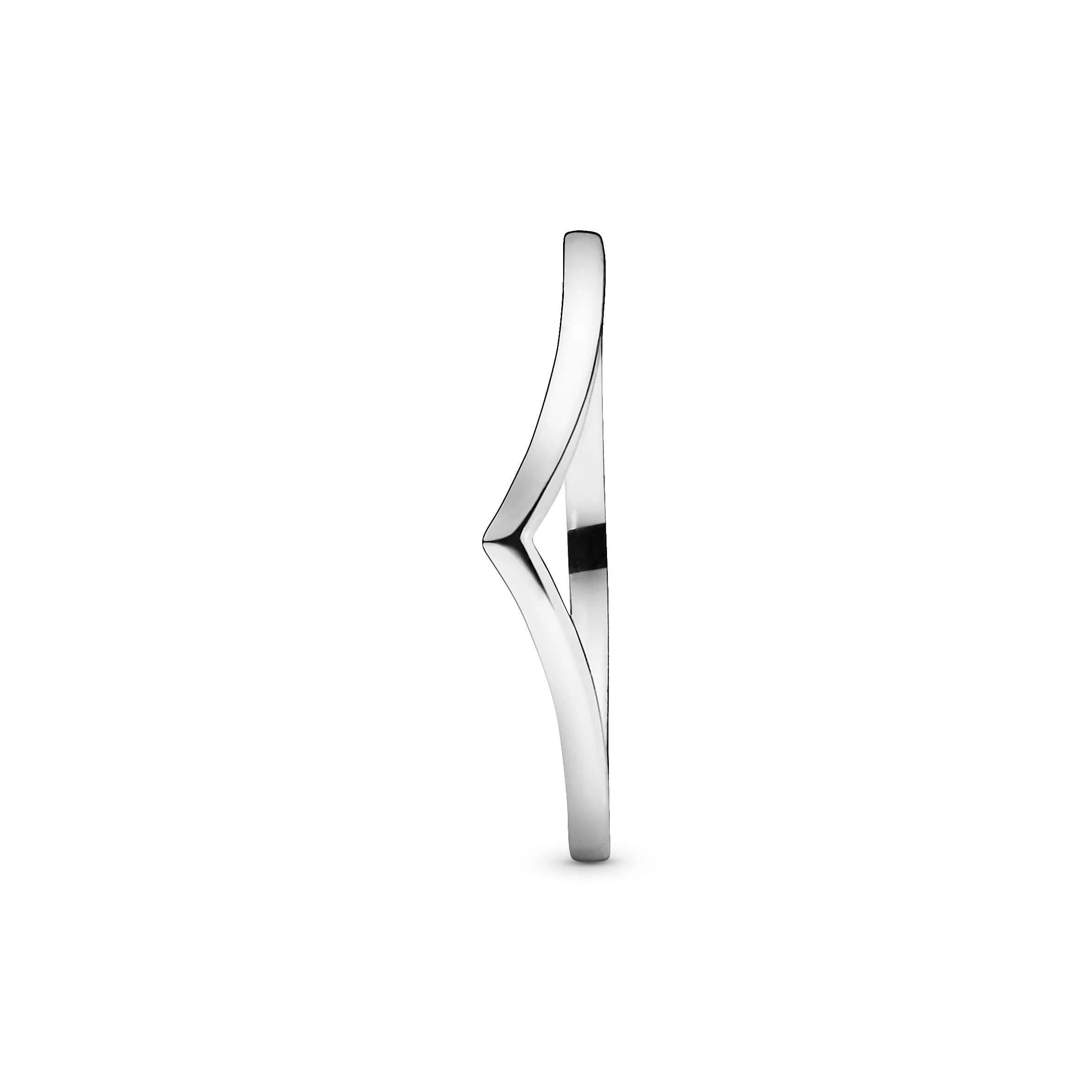 Wishbone silver ring