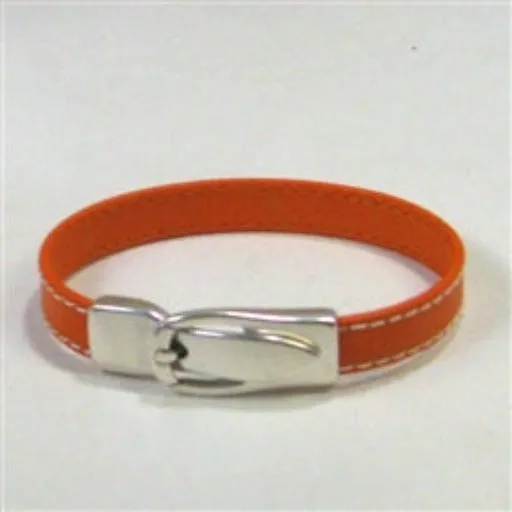 Woman's Leather Bracelet in Orange