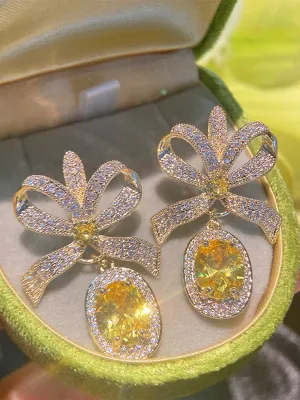 Zircon Bow Earrings MSE033114